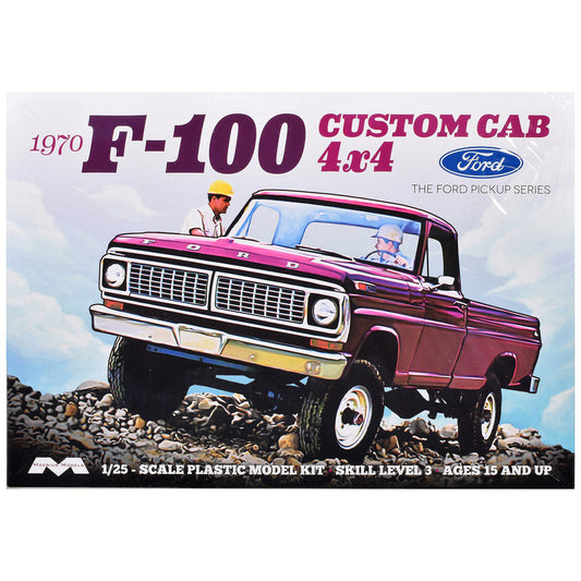 Skill 3 Model Kit 1970 Ford F-100 Custom Cab 4x4 Pickup Truck 1/25 Scale Model by Moebius LuxuryLifeWay Online Store