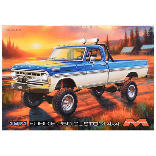 Skill 3 Model Kit 1971 Ford F-250 Custom Lifted 4x4 Pickup Truck 1/25 Scale Model by Moebius LuxuryLifeWay Online Store