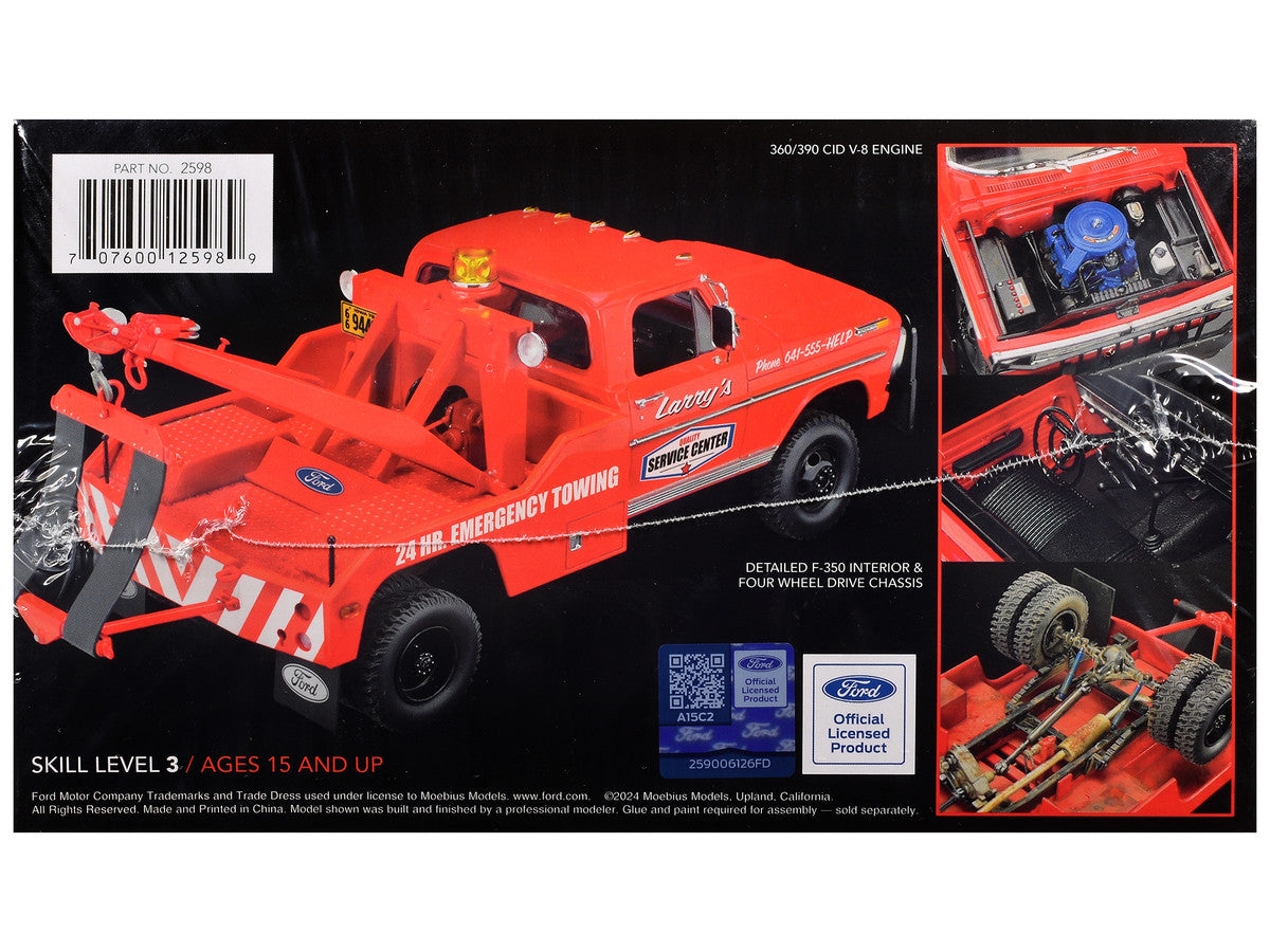 Skill 3 Model Kit 1972 Ford F-350 4x4 Tow Truck High Side Version 1/25 Scale Model by Moebius LuxuryLifeWay Online Store