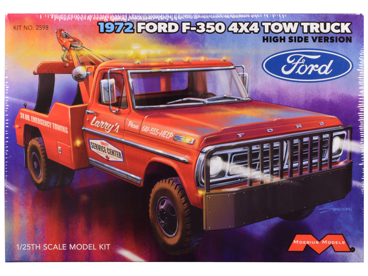 Skill 3 Model Kit 1972 Ford F-350 4x4 Tow Truck High Side Version 1/25 Scale Model by Moebius LuxuryLifeWay Online Store