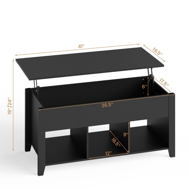 Modern Black Wooden Lift Top Coffee Table LuxuryLifeWay Online Store