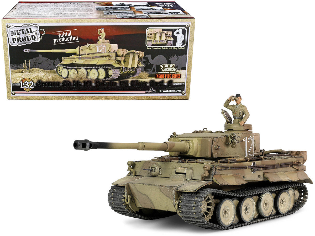 German Sd.Kfz.181 PzKpfw VI Tiger Ausf. E Heavy Tank #121 "Tiger Initial Production Model" "Schwere Panzerabteilung 501 North African Front Tunisia" (1943) "Engine Plus" 1/32 Diecast Model by Metal Proud LuxuryLifeWay Online Store