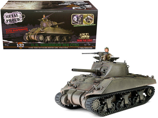 Sherman M4 (75) Medium Tank U.S. "753th Tank Battalion Gustav Line Italy" (1944) "Engine Plus" Series 1/32 Diecast Model by Metal Proud LuxuryLifeWay Online Store