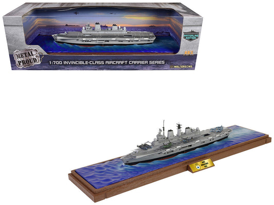 British HMS Invincible (R05) Aircraft Carrier Waterline Edition "Falklands War" (1982) British Royal Navy "Battleship" Series 1/700 Diecast Model by Metal Proud LuxuryLifeWay Online Store