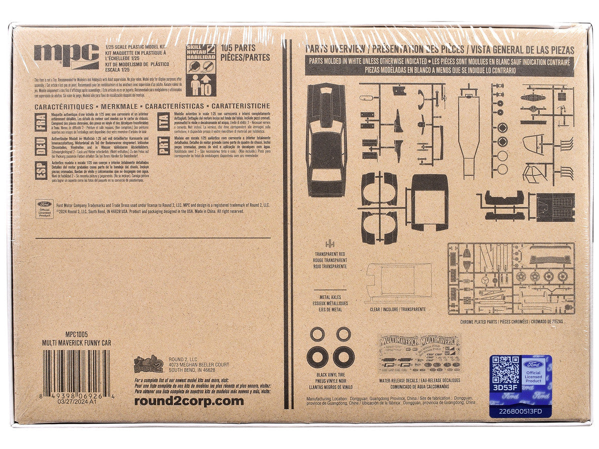 Skill 2 Model Kit "Ohio" George Montgomery's Multi Maverick Funny Car 1/25 Scale Model by MPC LuxuryLifeWay Online Store