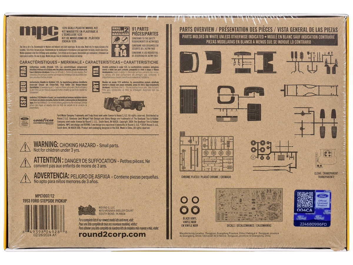 Skill 2 Model Kit 1953 Ford Stepside Pickup Truck 1/25 Scale Model by MPC LuxuryLifeWay Online Store