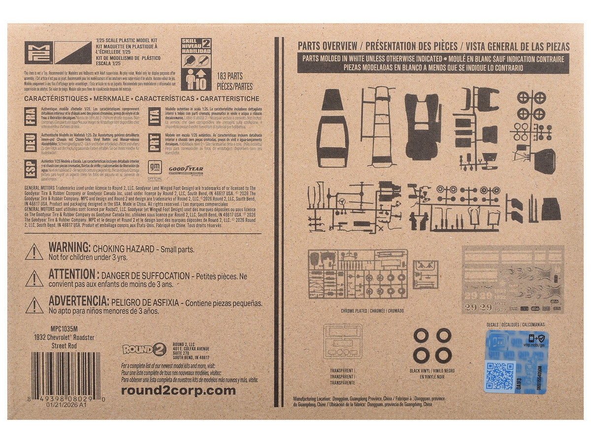 Skill 2 Model Kit 1932 Chevrolet Roadster Street Rod 1/25 Scale Model by MPC LuxuryLifeWay Online Store