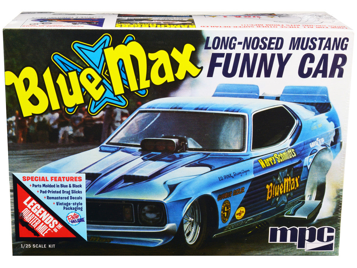 Skill 2 Model Kit "Blue Max" Long Nose Mustang Funny Car 1/25 Scale Model Car by MPC LuxuryLifeWay Online Store