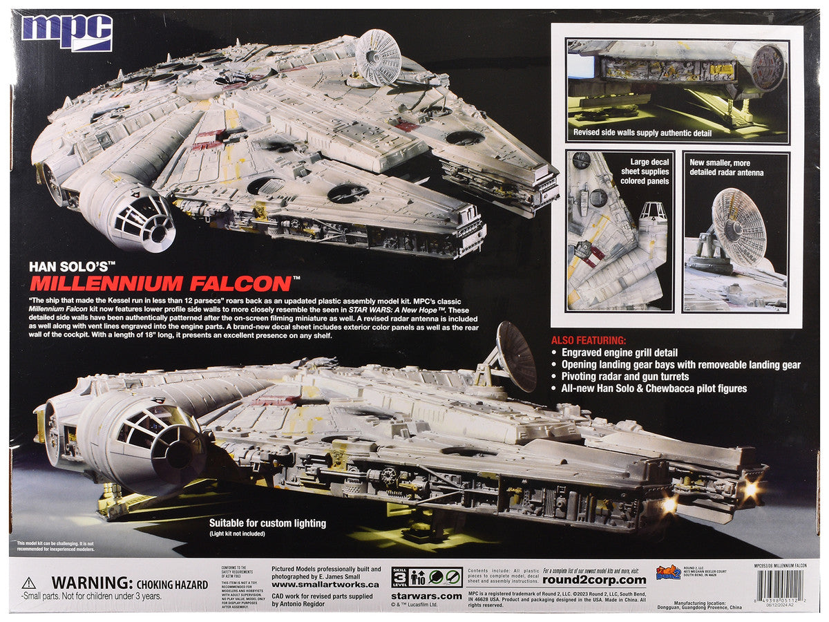 Skill 3 Model Kit Han Solo's Millennium Falcon "Star Wars: A New Hope" (1977) Movie 1/72 Scale Model by MPC LuxuryLifeWay Online Store