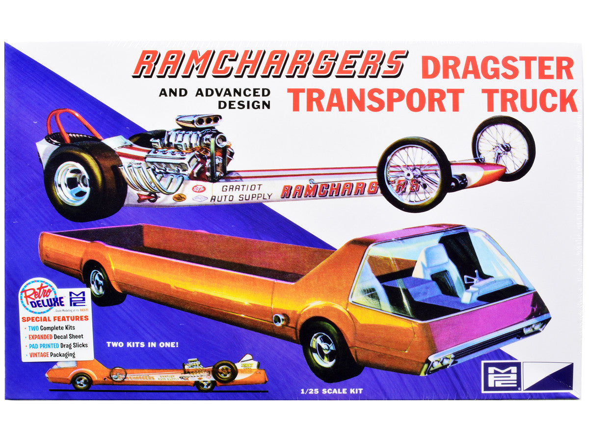 Skill 2 Model Kit Ramchargers Dragster and Advanced Design Transport Truck 2 Kits in 1 1/25 Scale Models by MPC LuxuryLifeWay Online Store
