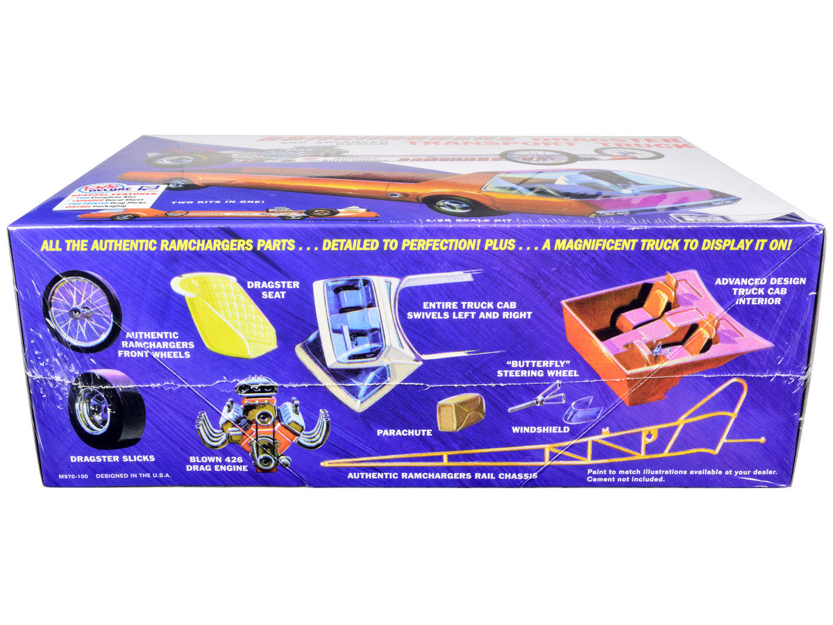 Skill 2 Model Kit Ramchargers Dragster and Advanced Design Transport Truck 2 Kits in 1 1/25 Scale Models by MPC LuxuryLifeWay Online Store