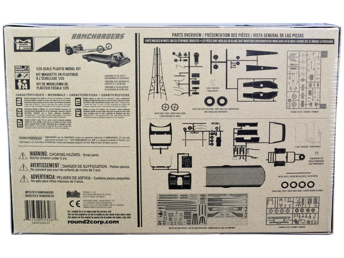 Skill 2 Model Kit Ramchargers Dragster and Advanced Design Transport Truck 2 Kits in 1 1/25 Scale Models by MPC LuxuryLifeWay Online Store