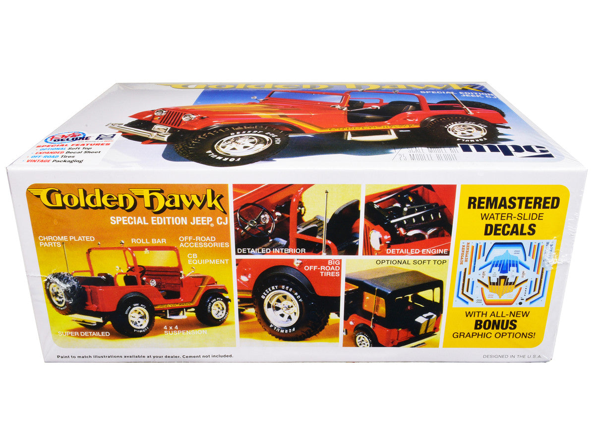 Skill 2 Model Kit 1981 Jeep CJ5 Golden Hawk 1/25 Scale Model Car by MPC LuxuryLifeWay Online Store