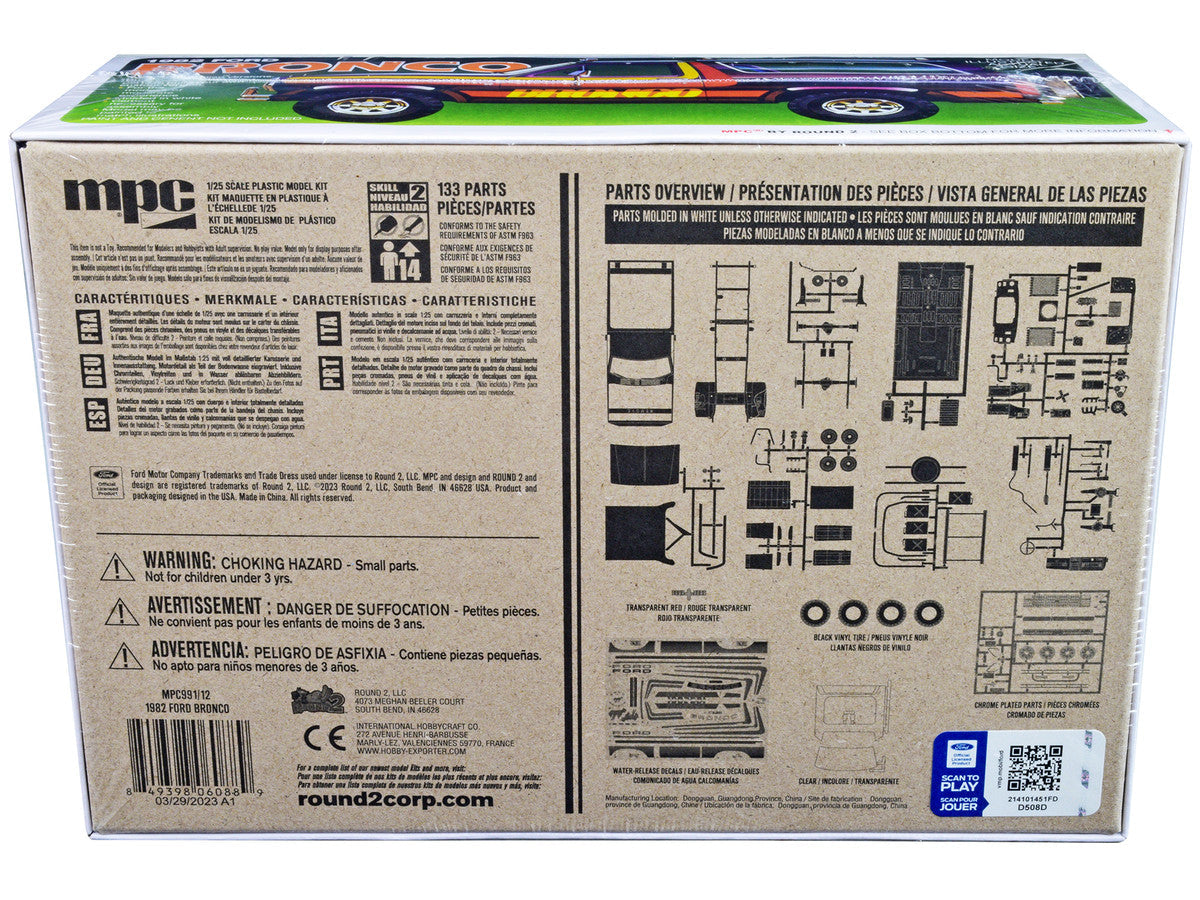 Skill 2 Model Kit 1982 Ford Bronco 1/25 Scale Model by MPC LuxuryLifeWay Online Store
