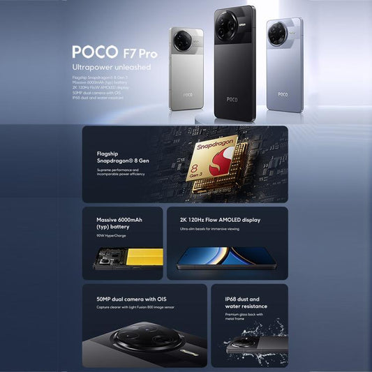 [HK Warehouse] Xiaomi POCO F7 Pro Global, 12GB+256GB, In-screen Fingerprint, 6.67 inch Xiaomi HyperOS 2 Snapdragon 8 Gen 3 Octa Core, NFC, Network: 5G (Black)