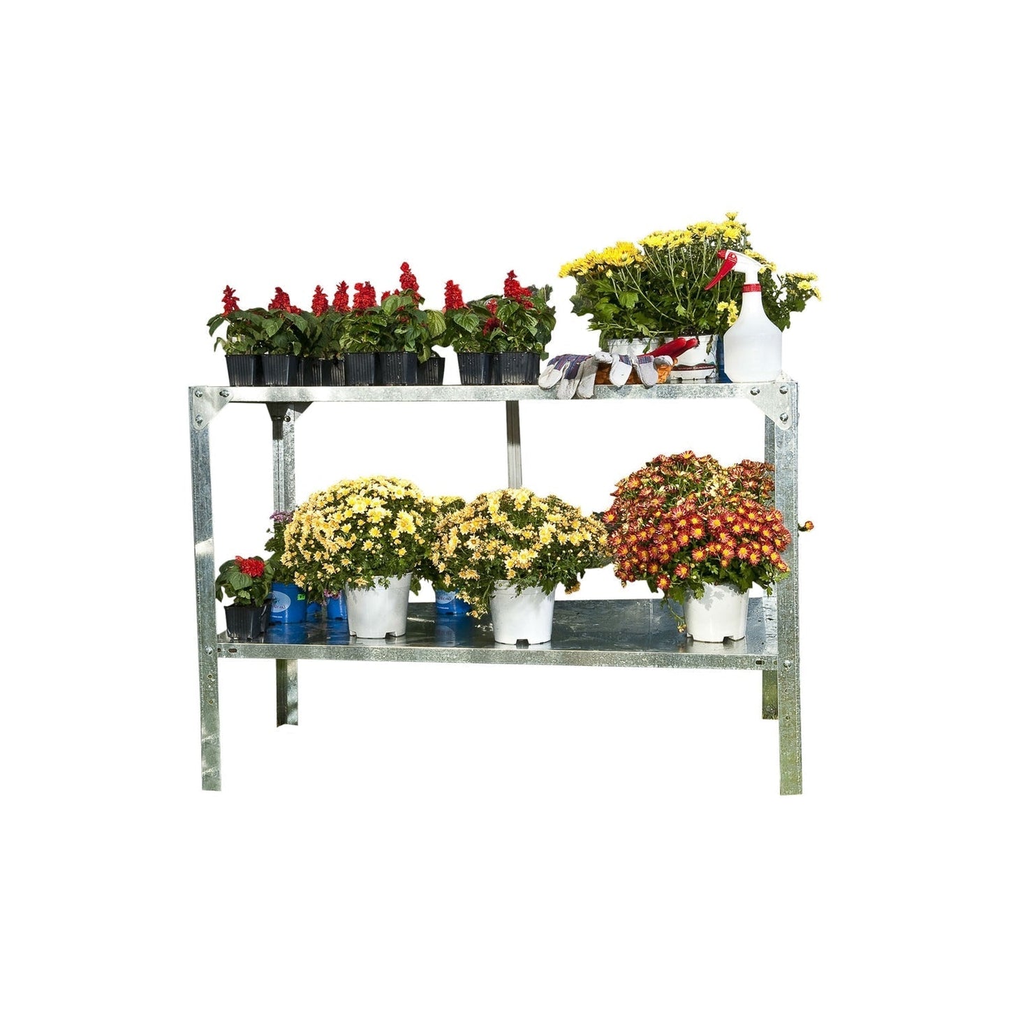 Outdoor Metal Shelving Unit Garden Potting Bench in Sturdy Galvanized Steel LuxuryLifeWay Online Store
