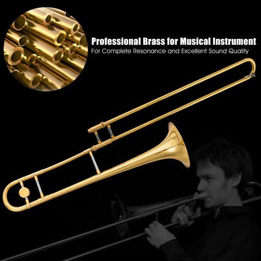 B Flat Trombone Golden Brass with Mouthpiece LuxuryLifeWay Online Store