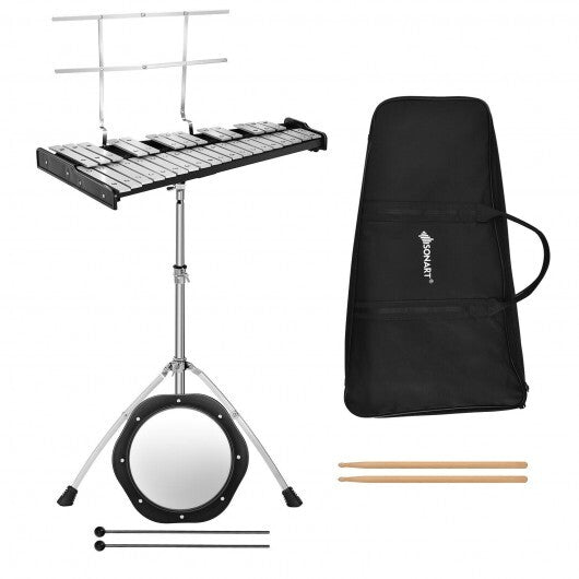 32 Note Glockenspiel Xylophone Percussion Bell Kit with Adjustable Stand LuxuryLifeWay Online Store