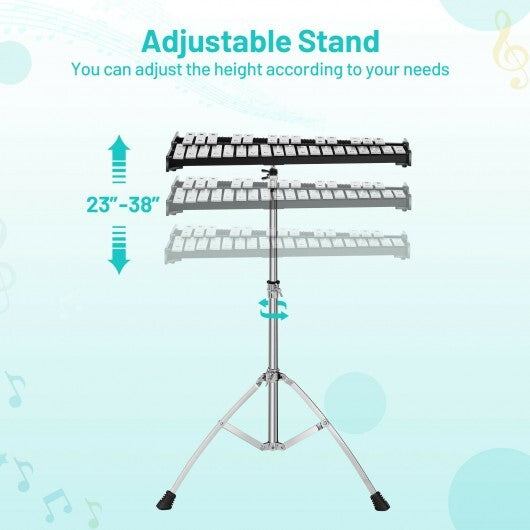 32 Note Glockenspiel Xylophone Percussion Bell Kit with Adjustable Stand LuxuryLifeWay Online Store