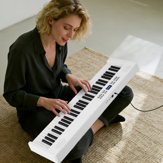 61-Key Foldable Piano Keyboard Full-size Electronic Keyboard with MIDI and Split Function-Pink LuxuryLifeWay Online Store