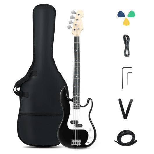 45.5 Inch Electric Bass Guitar with Double Pickups and Gig Bag for Beginners-Blue LuxuryLifeWay Online Store
