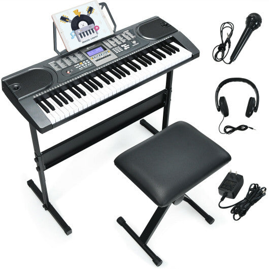 61-Key Electronic Keyboard Piano Starter Set with Stand Bench and Headphones LuxuryLifeWay Online Store