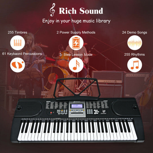 61-Key Electronic Keyboard Piano Starter Set with Stand Bench and Headphones LuxuryLifeWay Online Store