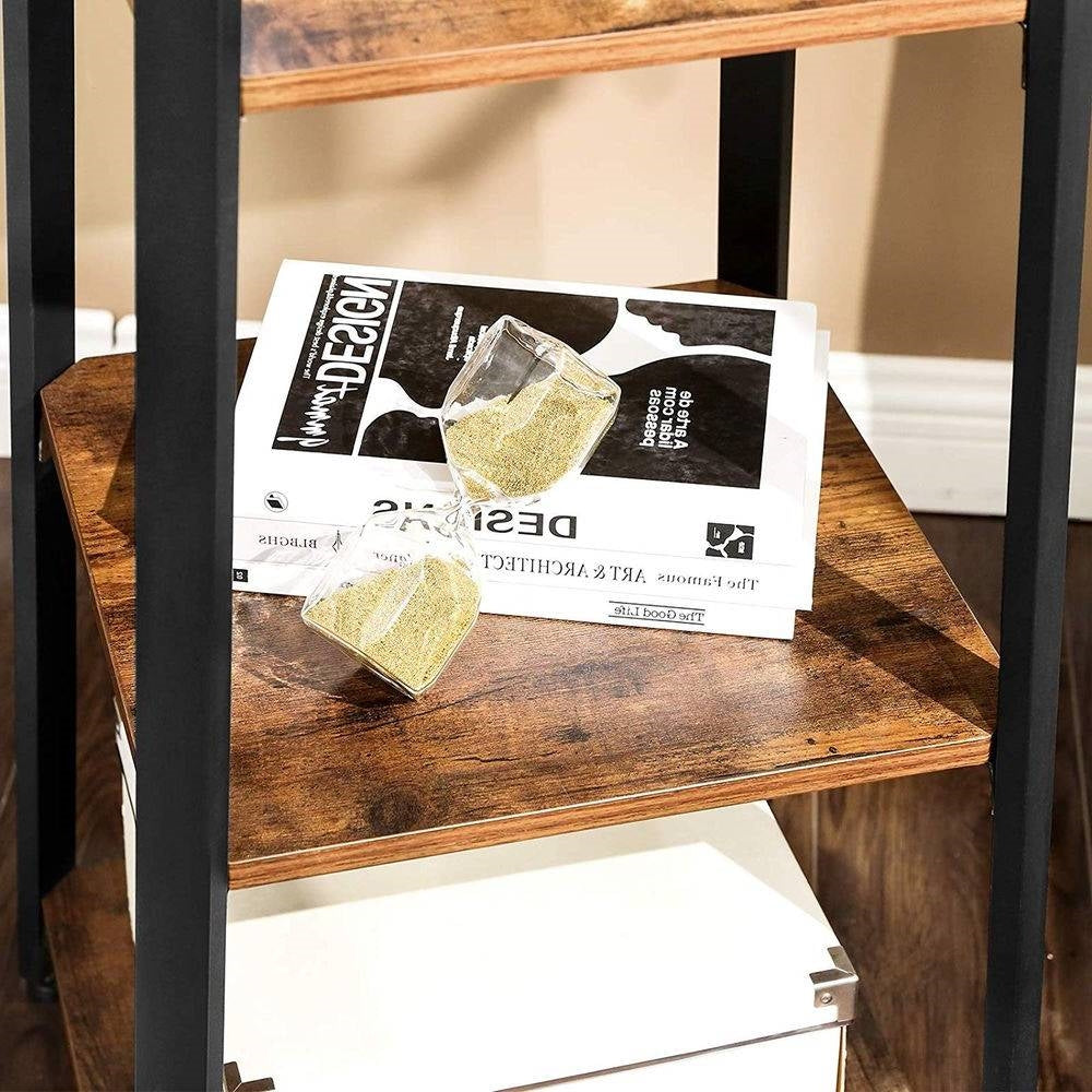Modern Industrial Metal Frame Wood Shelf Coat Rack with 3-Shelves LuxuryLifeWay Online Store