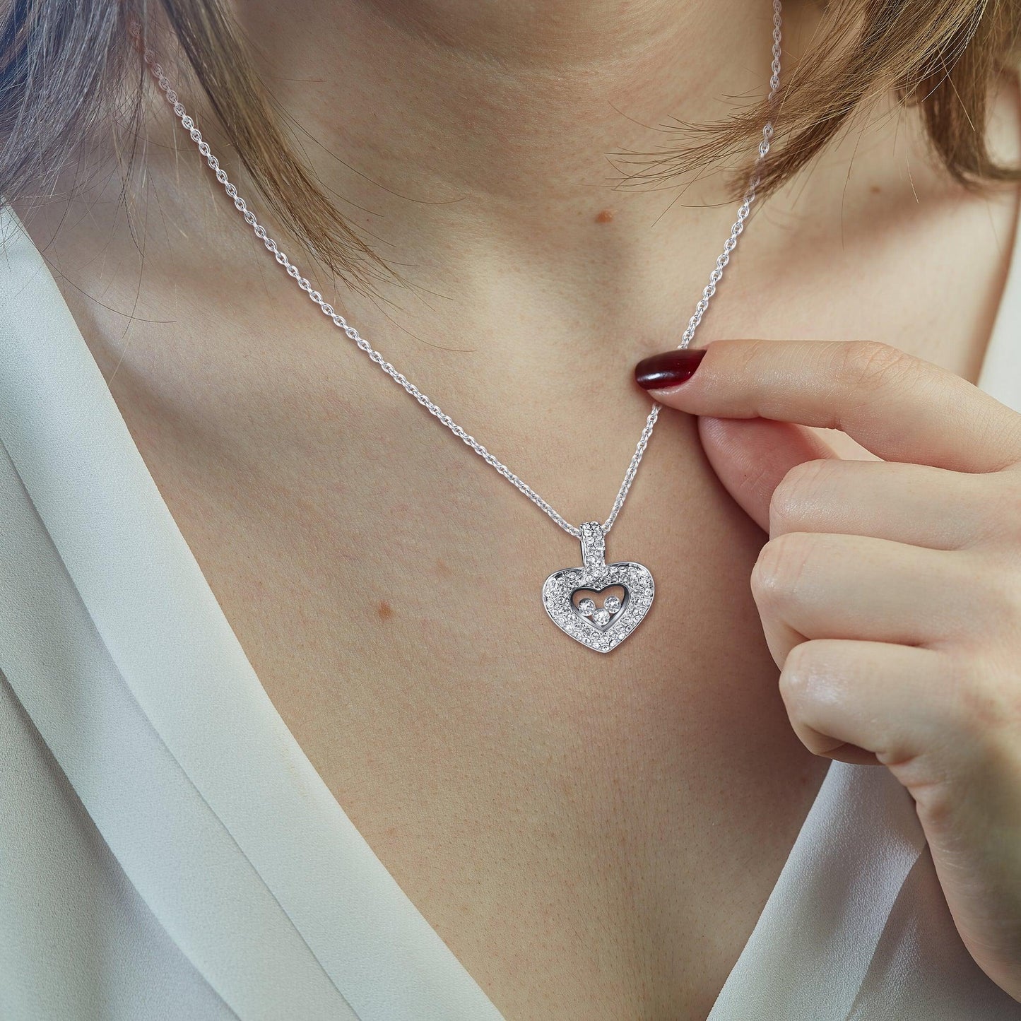 To My Wonderful Mother-in-Law - Thank You For Your Warm Smile - Tryndi Floating Heart Necklace