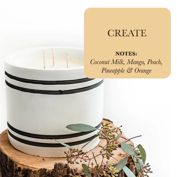 Luxury Large Striped Stone Designer Candle - Create