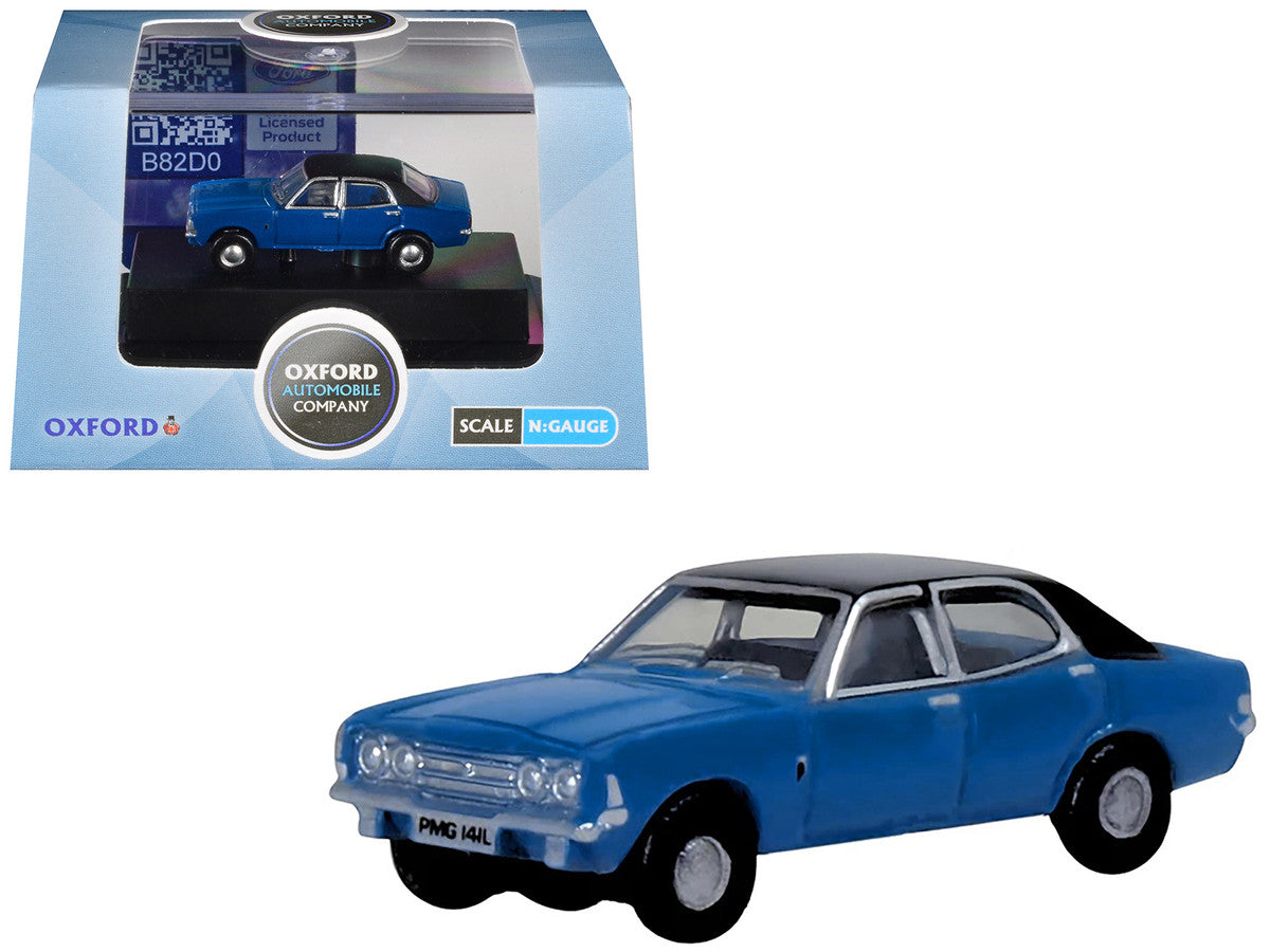 Ford Cortina MKIII RHD (Right Hand Drive) Electric Monza Blue with Black Top 1/148 (N) Scale Diecast Model Car by Oxford Diecast LuxuryLifeWay Online Store
