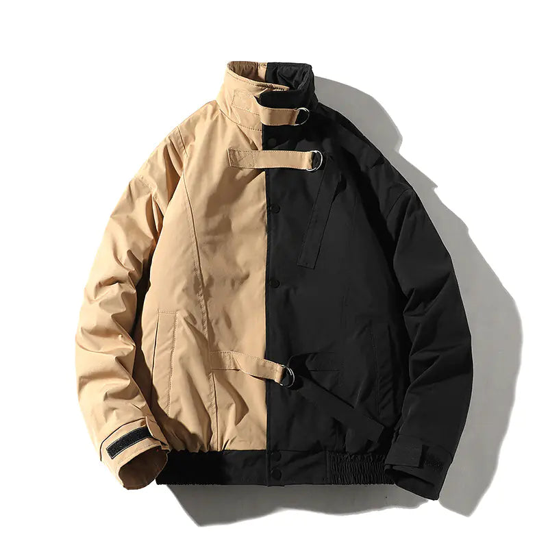 Thick Color Block Workwear Cotton Jacket