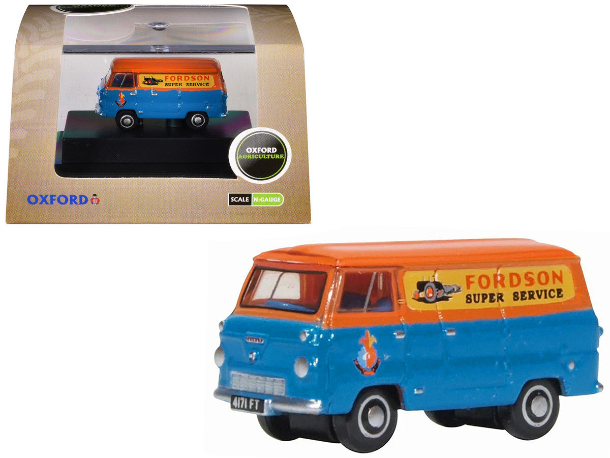 Ford 400E Van RHD (Right Hand Drive) "Fordson Super Service" Blue and Orange 1/148 (N) Scale Diecast Model Car by Oxford Diecast LuxuryLifeWay Online Store