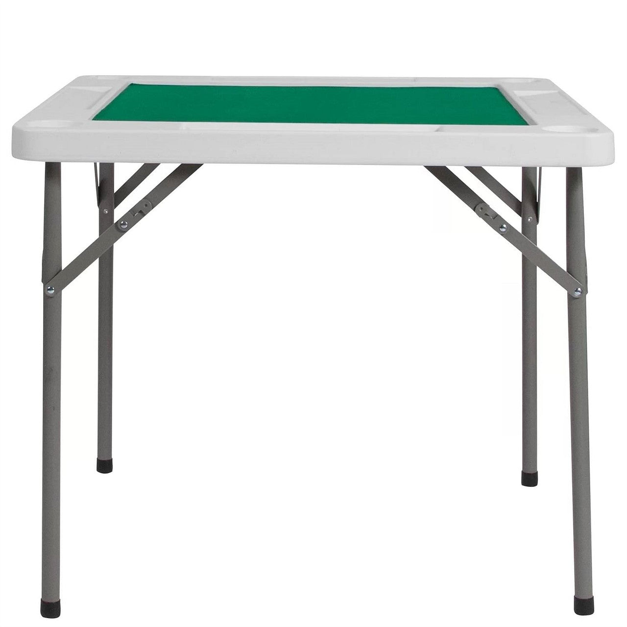 4-Player Square Folding Card Game Poker Table w/ Green Felt Top and Cup Holders LuxuryLifeWay Online Store