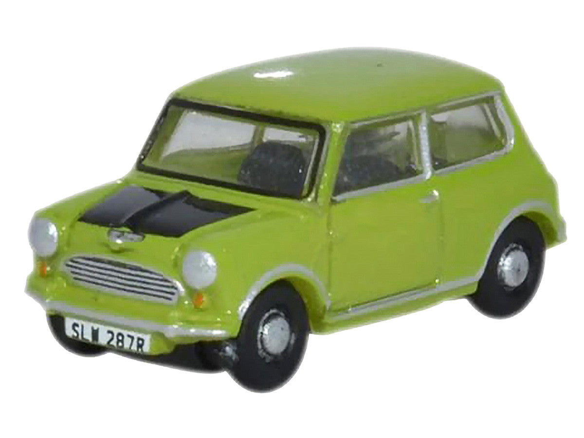 Mini Cooper Lime Green with Matt Black Hood 1/148 (N) Scale Diecast Model Car by Oxford Diecast LuxuryLifeWay Online Store