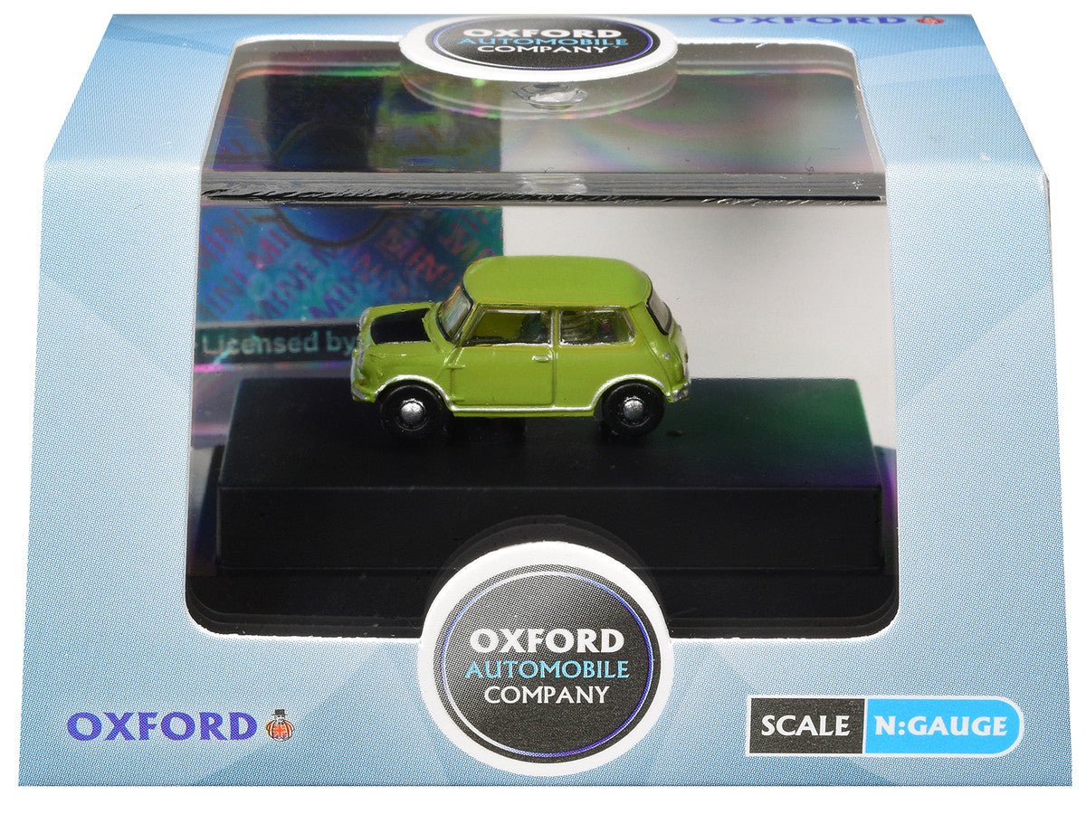 Mini Cooper Lime Green with Matt Black Hood 1/148 (N) Scale Diecast Model Car by Oxford Diecast LuxuryLifeWay Online Store