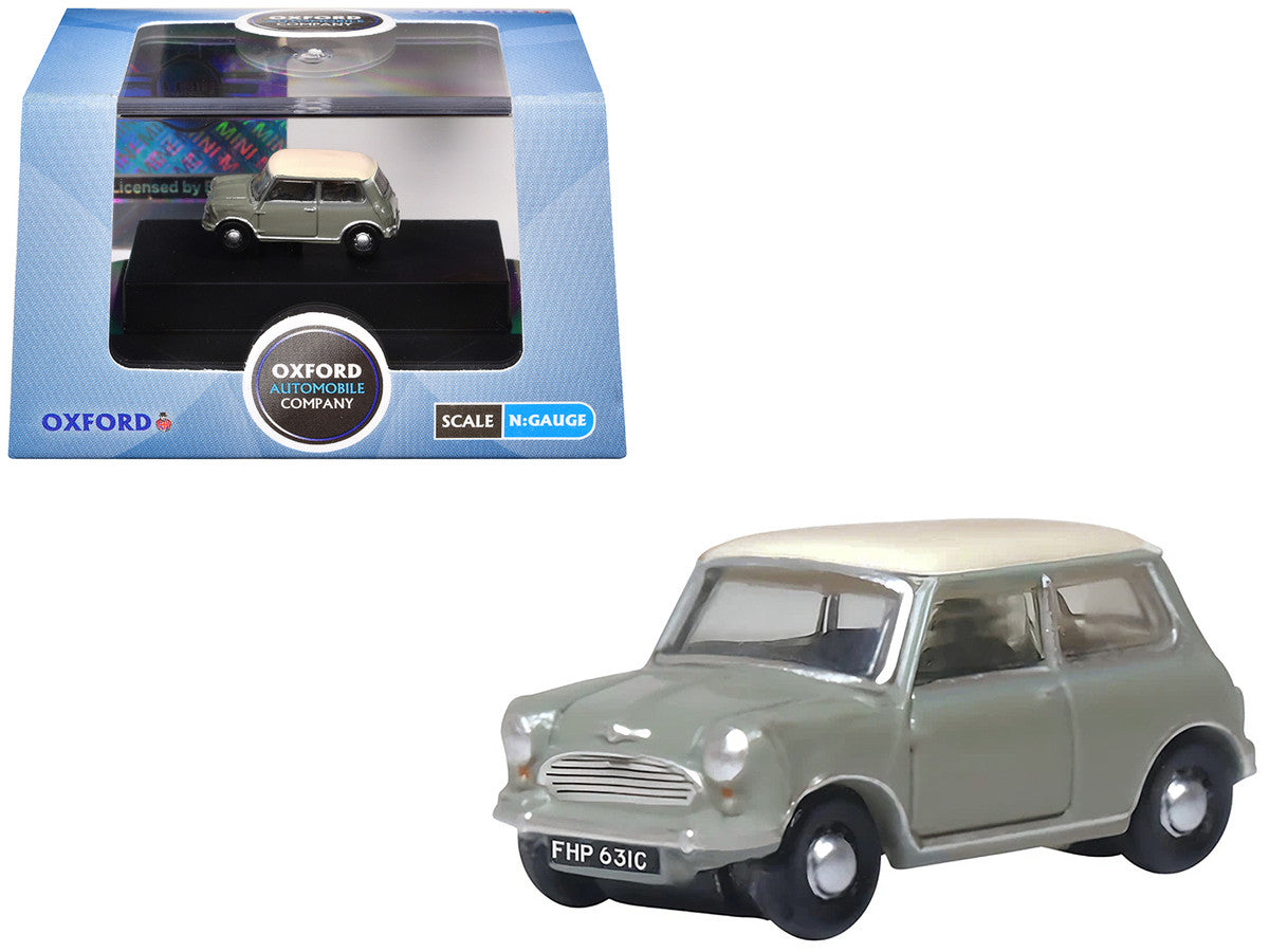 Mini Classic Tweed Gray with Cream Top 1/148 (N) Scale Diecast Model Car by Oxford Diecast LuxuryLifeWay Online Store