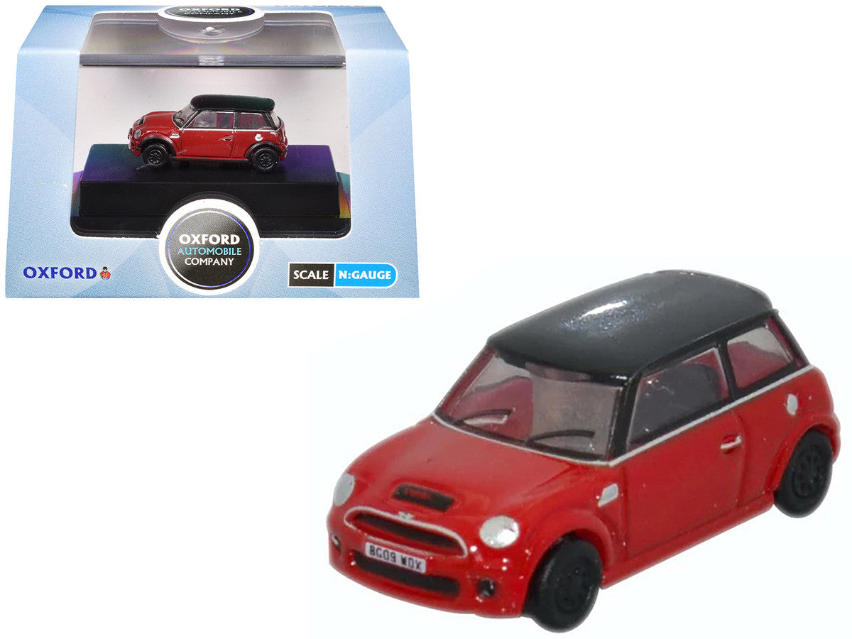 Mini Cooper S RHD (Right Hand Drive) Chili Red with Black Top 1/148 (N) Scale Diecast Model Car by Oxford Diecast LuxuryLifeWay Online Store