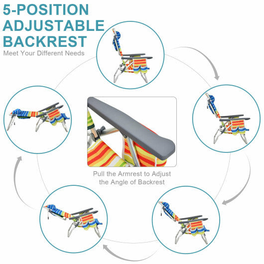 2 Packs 5-Position Outdoor Folding Backpack Beach Table Chair Reclining Chair Set-Yellow - Color: Yellow LuxuryLifeWay Online Store