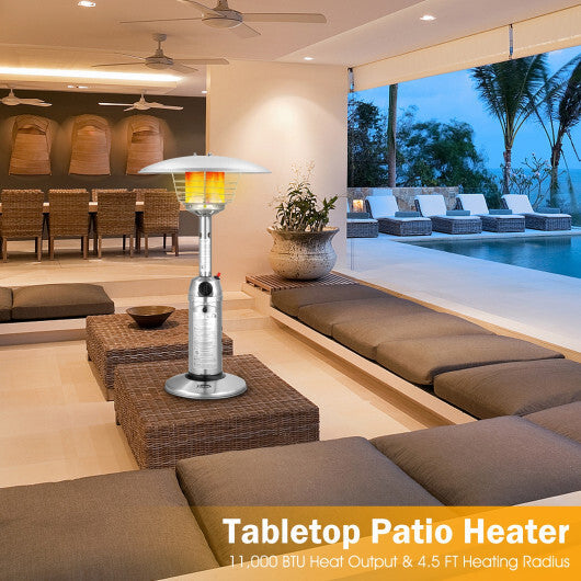 11 000 BTU Portable Tabletop Propane Patio Standing Heater-Black LuxuryLifeWay Online Store