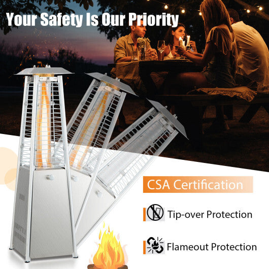 10000 BTU Portable Stainless Steel Tabletop Patio Heater with Glass Tube LuxuryLifeWay Online Store