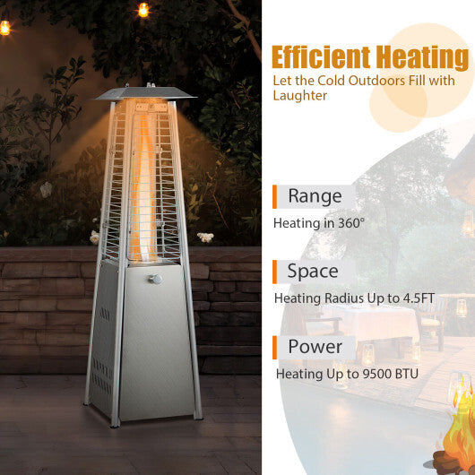 10000 BTU Portable Stainless Steel Tabletop Patio Heater with Glass Tube LuxuryLifeWay Online Store