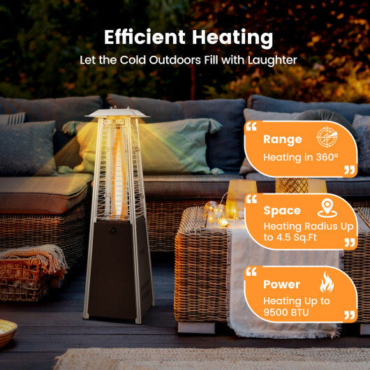 10000 BTU Portable Steel Tabletop Patio Heater with Glass Tube LuxuryLifeWay Online Store