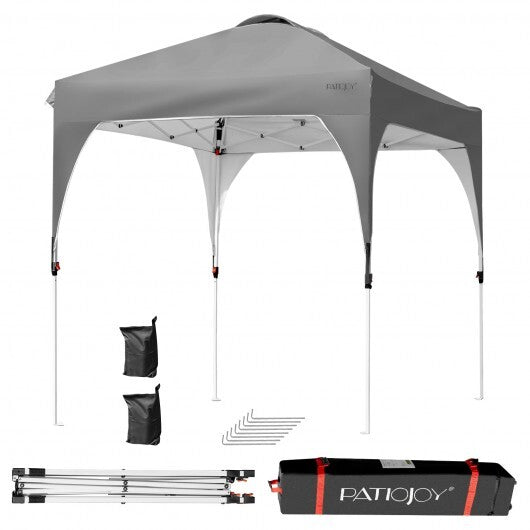 6.6 x 6.6 Feet Outdoor Pop Up Height Adjustable Canopy Tent with Roller Bag-Blue LuxuryLifeWay Online Store