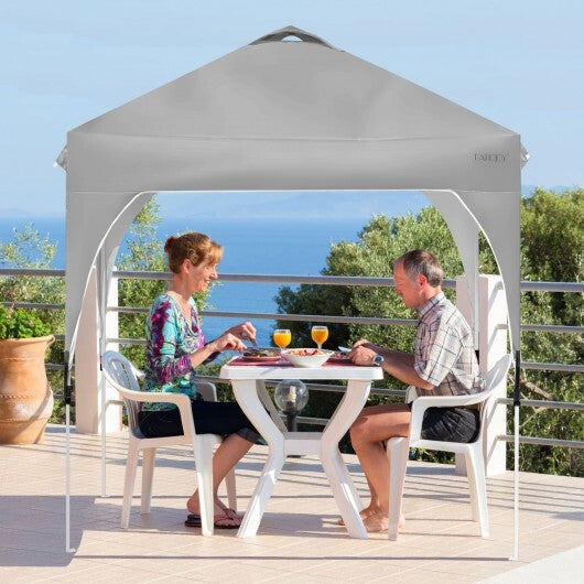 6.6 x 6.6 Feet Outdoor Pop Up Height Adjustable Canopy Tent with Roller Bag-Blue LuxuryLifeWay Online Store