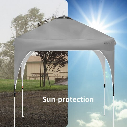 6.6 x 6.6 Feet Outdoor Pop Up Height Adjustable Canopy Tent with Roller Bag-Blue LuxuryLifeWay Online Store