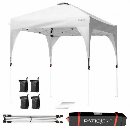 6.6 x 6.6 Feet Outdoor Pop Up Height Adjustable Canopy Tent with Roller Bag-Blue LuxuryLifeWay Online Store