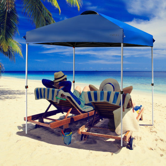 6.6 x 6.6 Feet Outdoor Pop-up Canopy Tent with Roller Bag-Pink LuxuryLifeWay Online Store