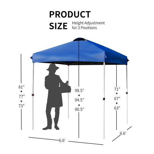 6.6 x 6.6 Feet Outdoor Pop-up Canopy Tent with Roller Bag-Pink LuxuryLifeWay Online Store