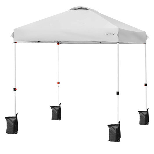 6.6 x 6.6 Feet Outdoor Pop-up Canopy Tent with Roller Bag-Pink LuxuryLifeWay Online Store